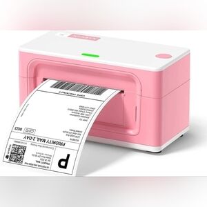 MUNBYN Thermal Label Printer 150mm/s 4x6 Desktop USB l - Pink